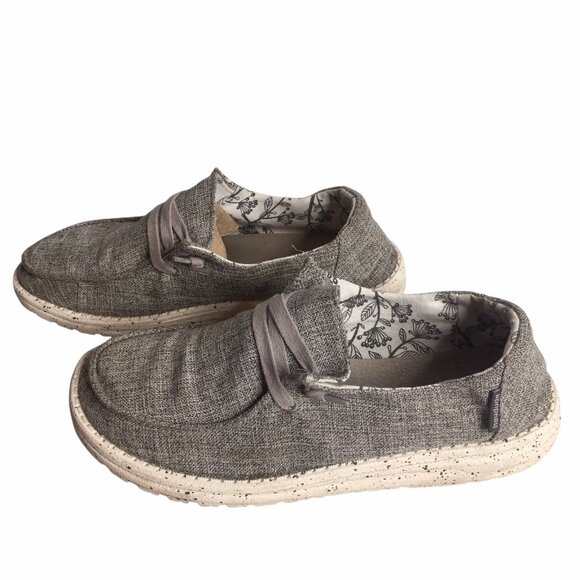 Hey Dude Wendy Shoes Womens Size 8 Gray Chambray Slip On Loafers SKU 121533901 - Picture 8 of 12